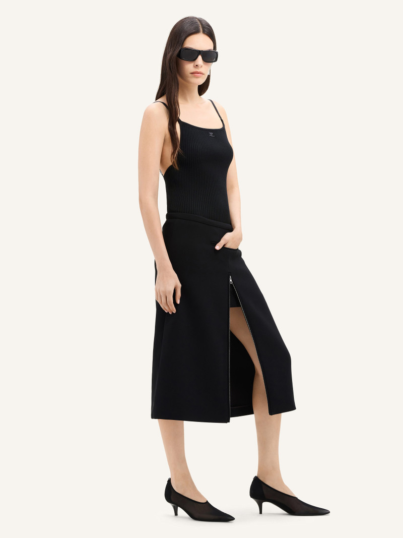 courrèges TAILORED HERITAGE CREPE MIDI SKIRT outlook