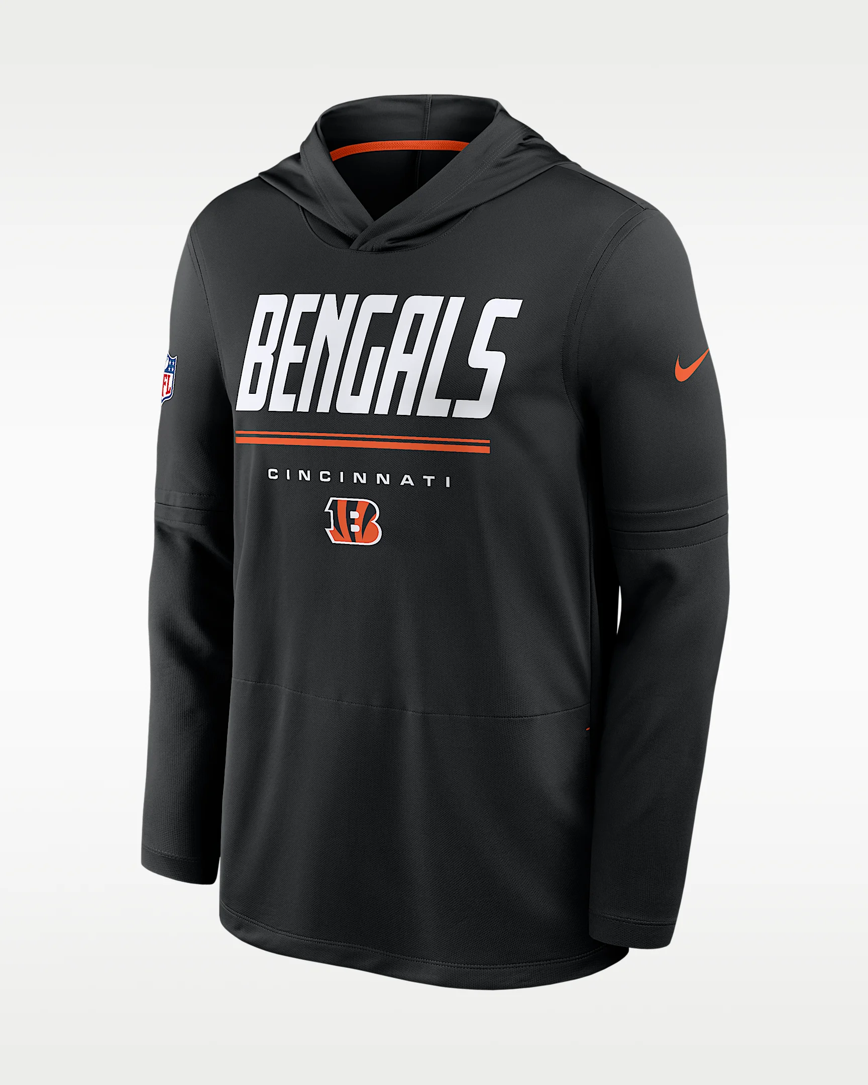 Cincinnati Bengals Sideline Men's Nike Dri-FIT NFL Long-Sleeve Hooded Top - 1