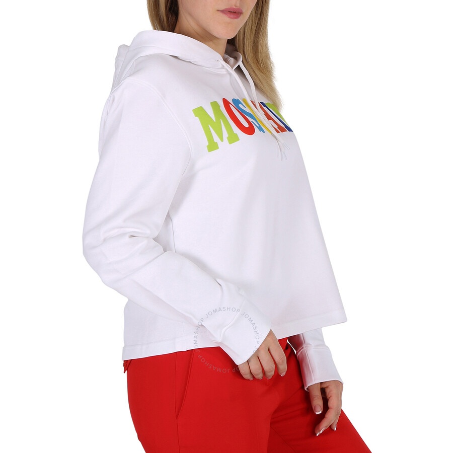 Moschino Ladies Fantasy Print White Logo Cotton Cotton Sweatshirt - 4