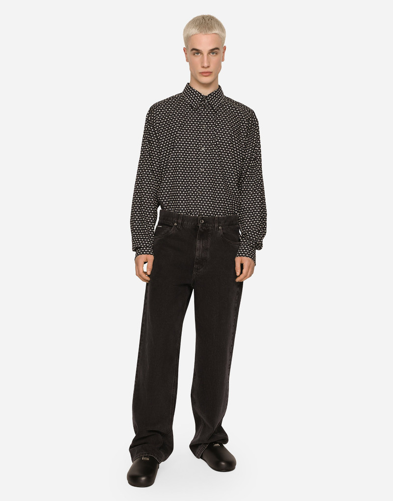 Dolce & Gabbana Oversize poplin shirt with DG logo print outlook