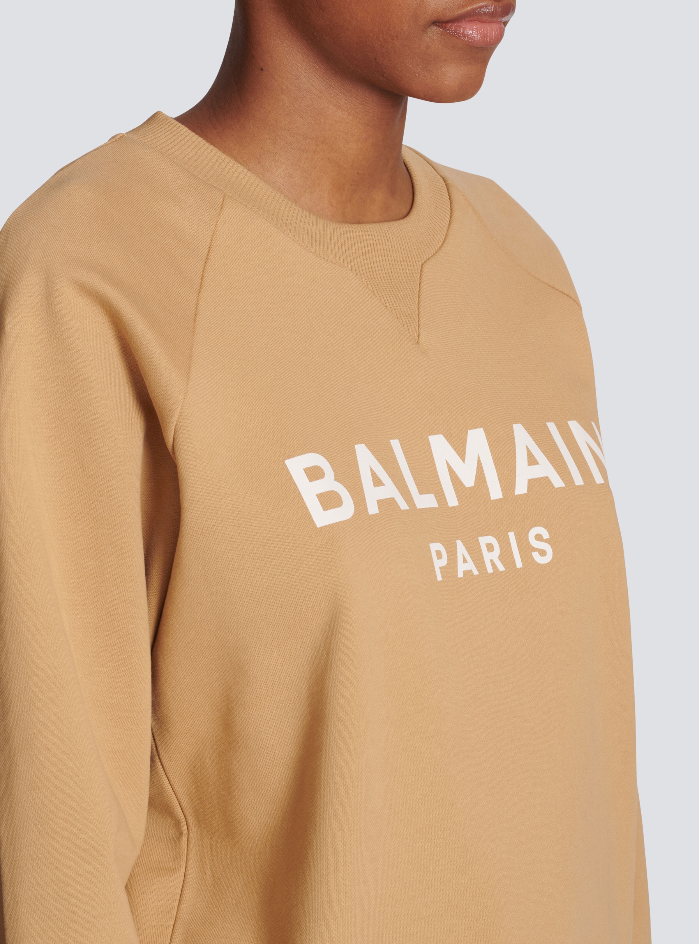 Cotton printed Balmain logo sweatshirt - 7
