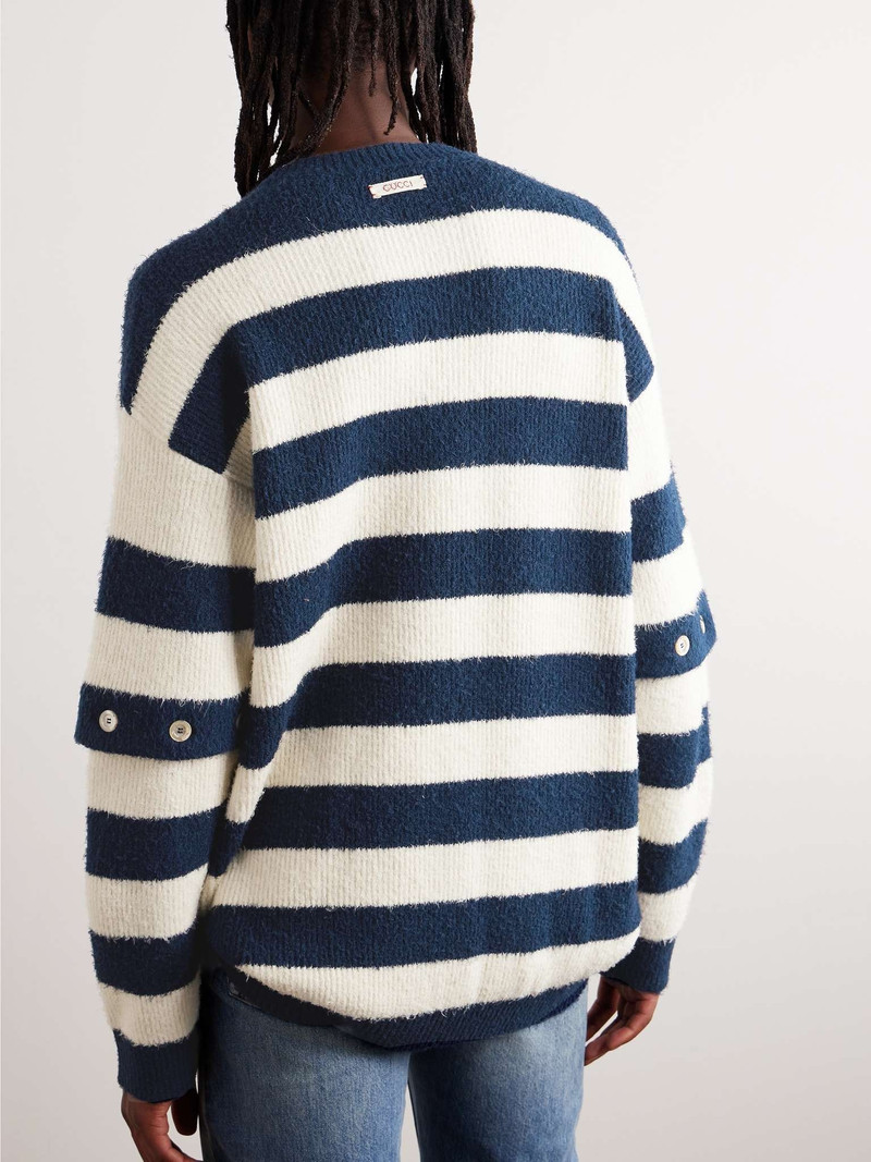 Convertible Striped Ribbed Cotton-Blend Sweater 3