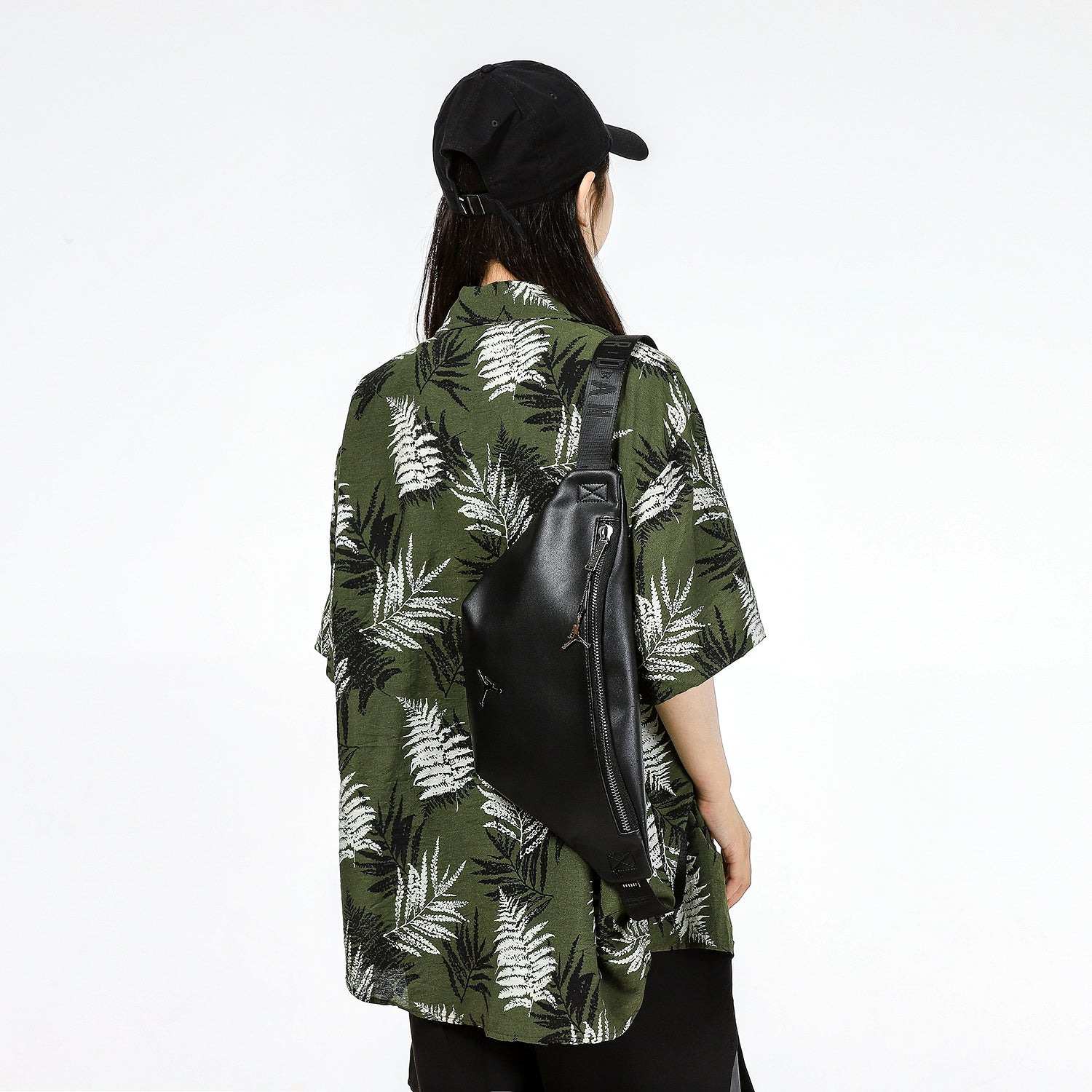 Air Jordan Leather Waist Pack 'Black' JD2133038GS-001 - 5