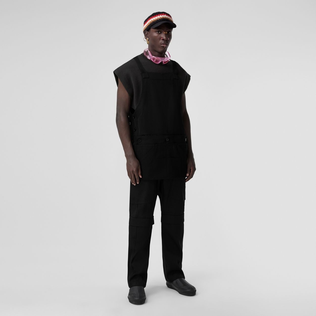Grain de Poudre Wool Bib-front Trousers - 7