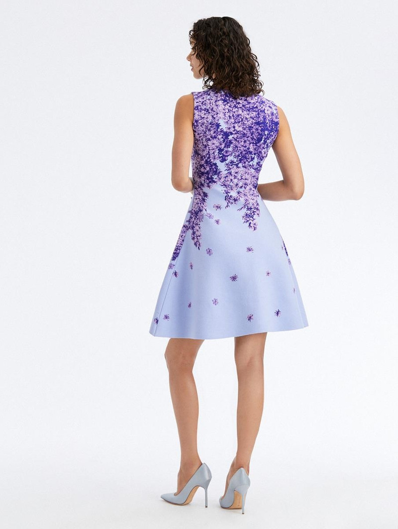 Oscar de la Renta DEGRADE LILAC JACQUARD KNIT DRESS outlook