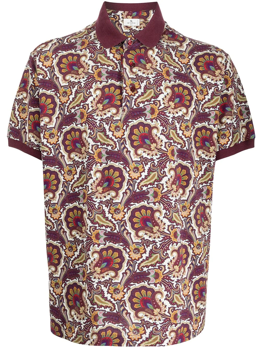 paisley-print polo shirt - 1