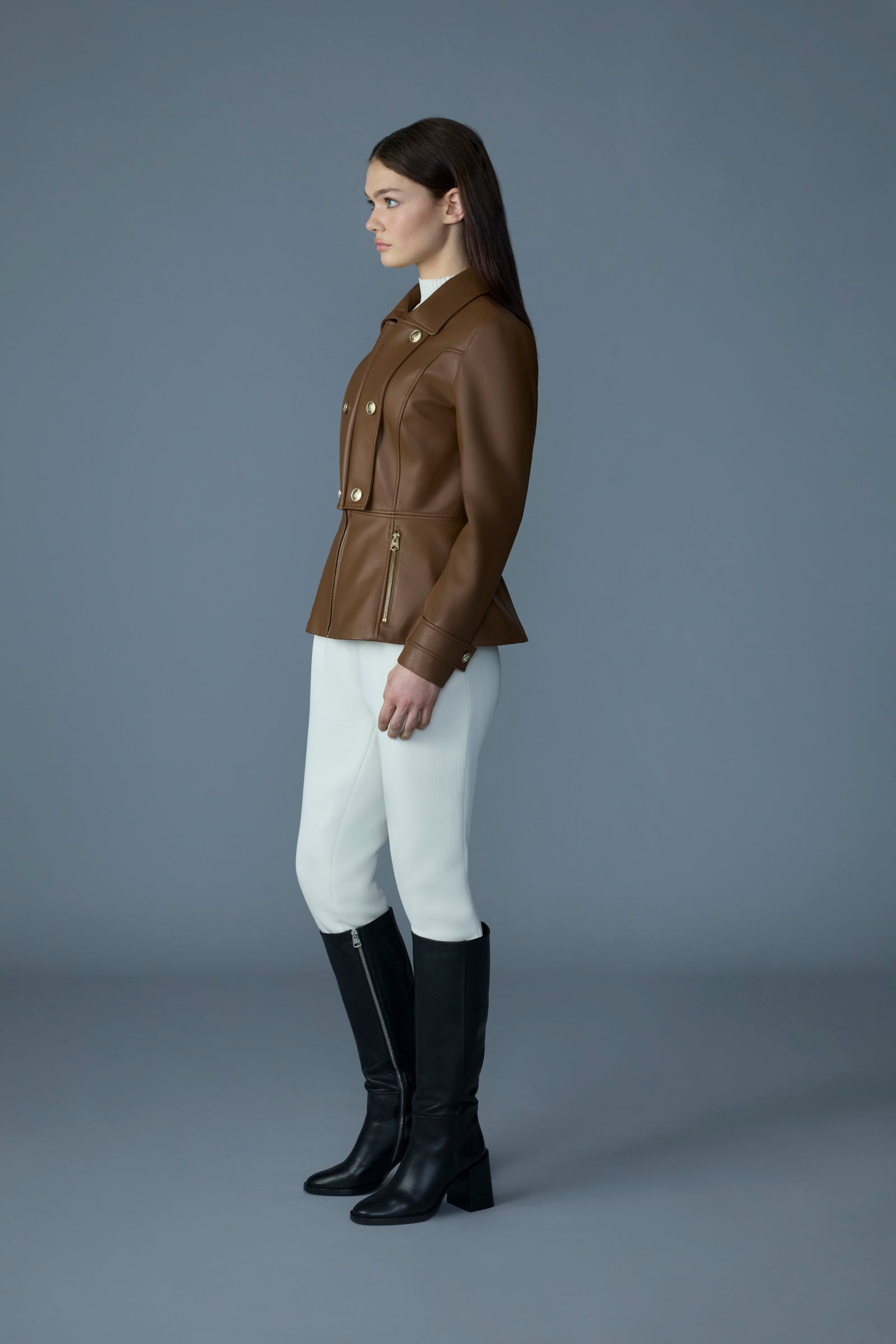BARBARA Fitted Lamb Leather Jacket - 3