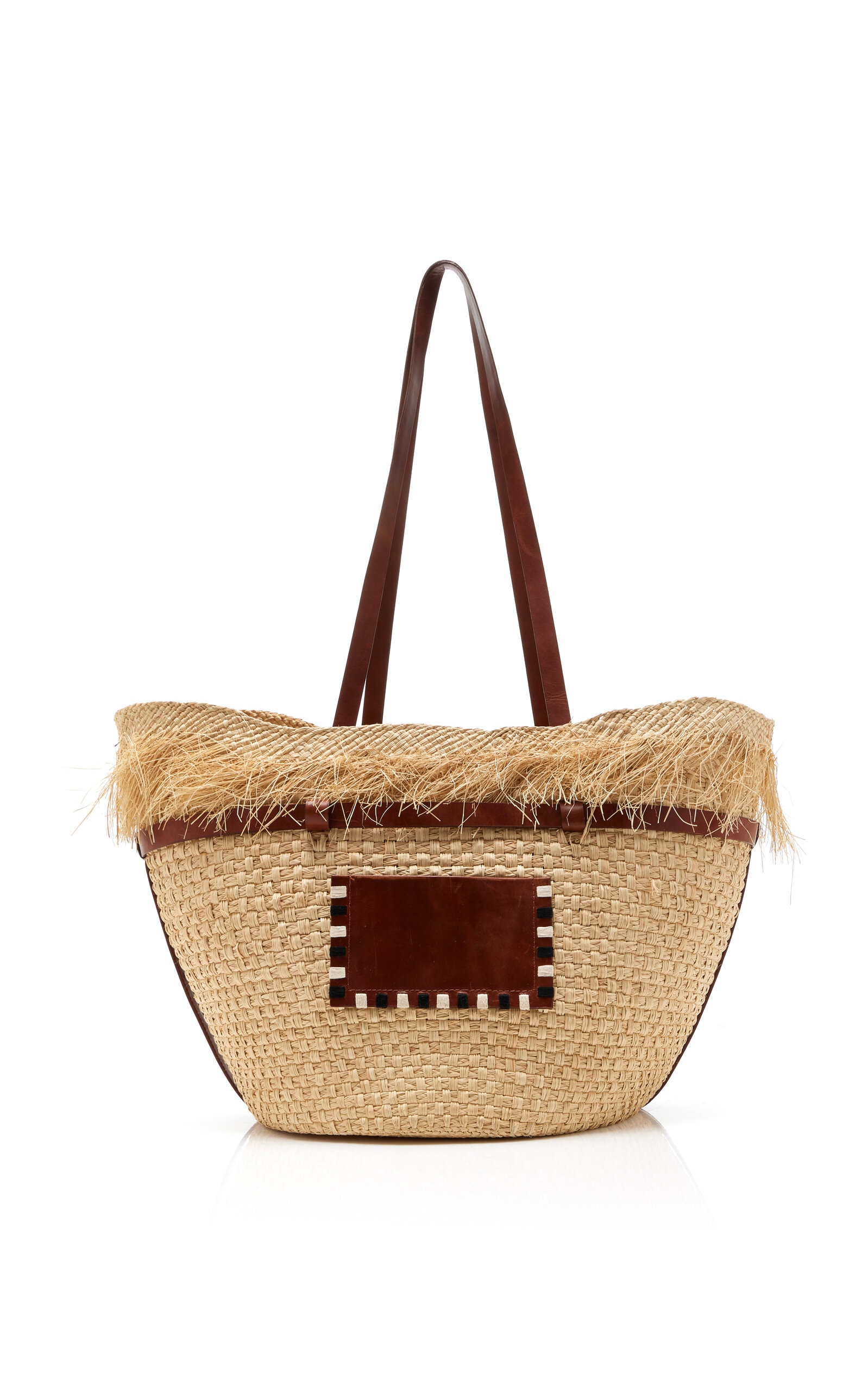 Tropical Enclave Fringed Raffia Tote Bag neutral - 4