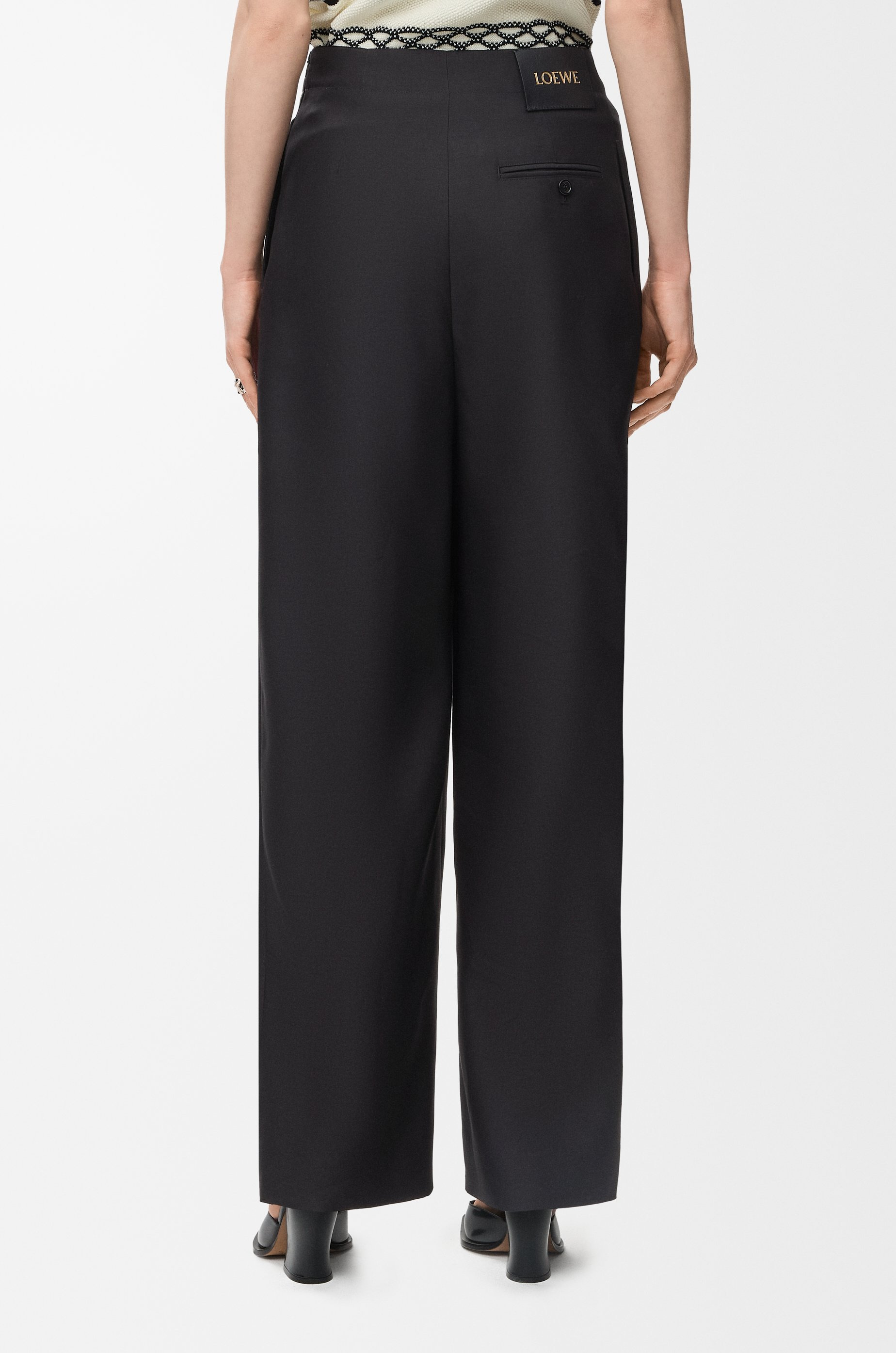 Belted trousers in wool and silk - 4