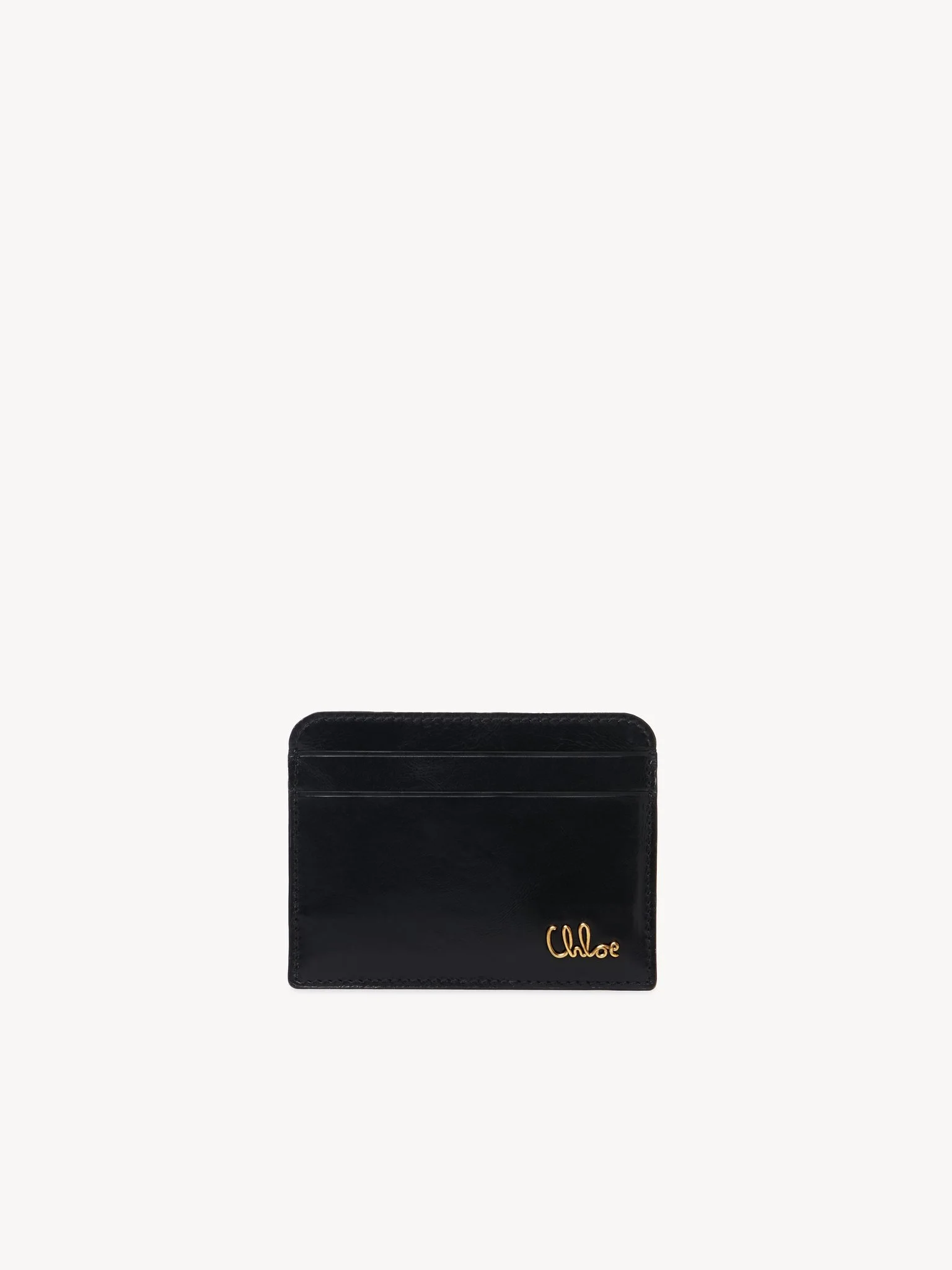 CHLOÉ ICONIC CARD HOLDER IN SHINY LEATHER - 1