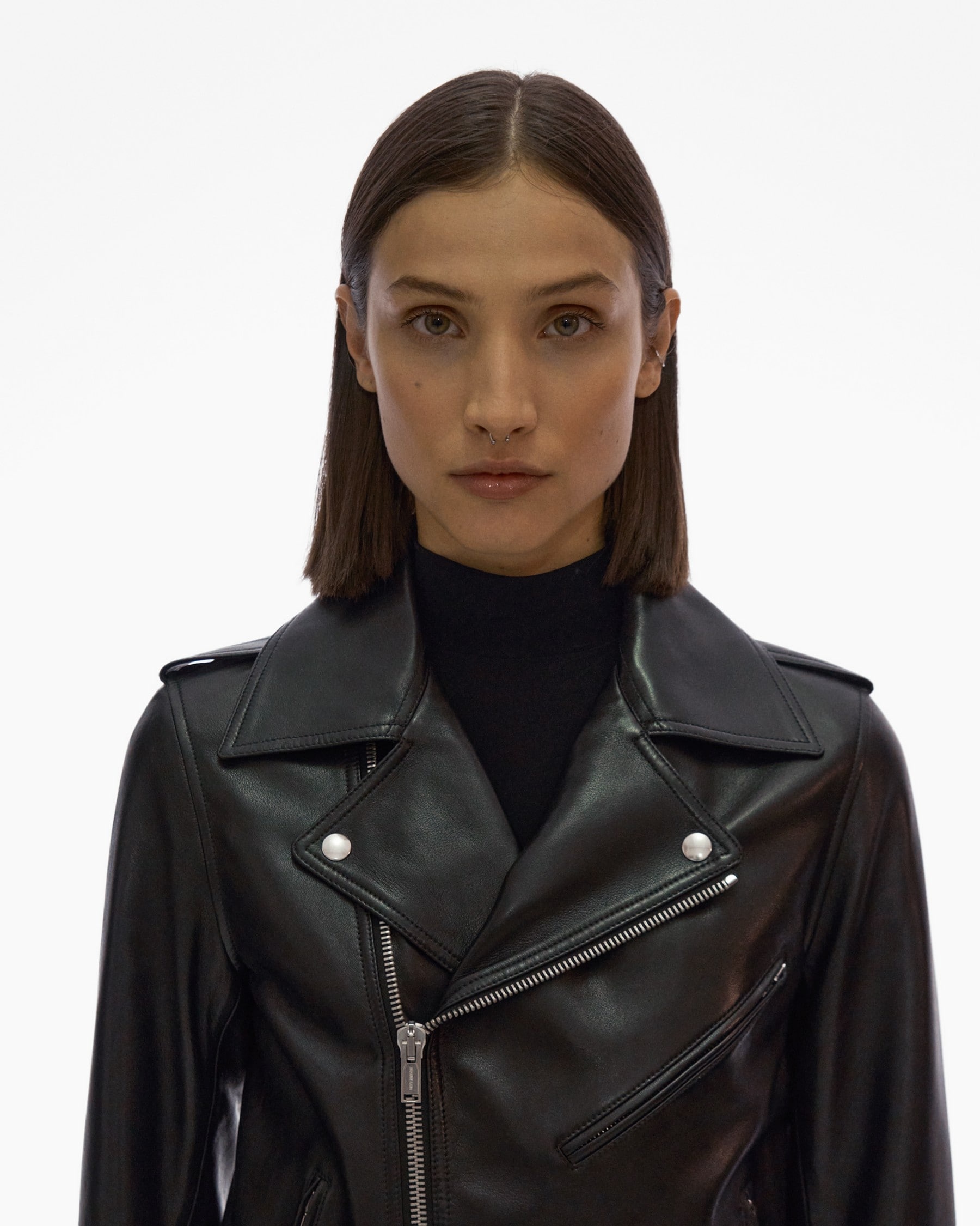 LEATHER BIKER JACKET - 7