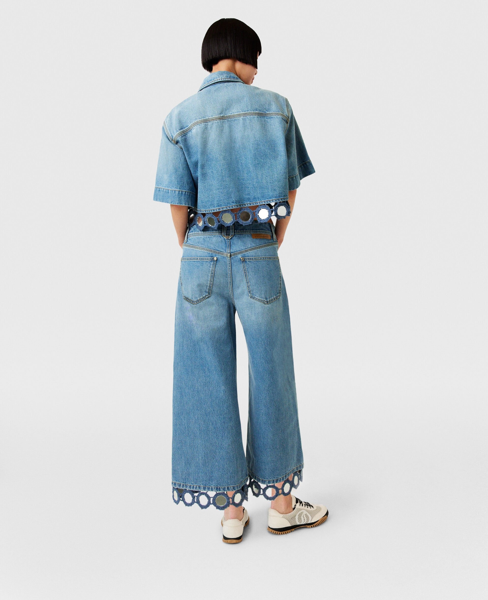 Mirror Crochet Wide-Leg Jeans - 4