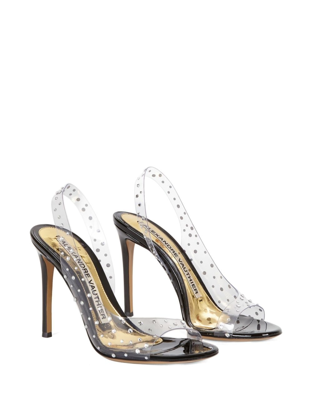 crystal-embellished transparent sandals - 2