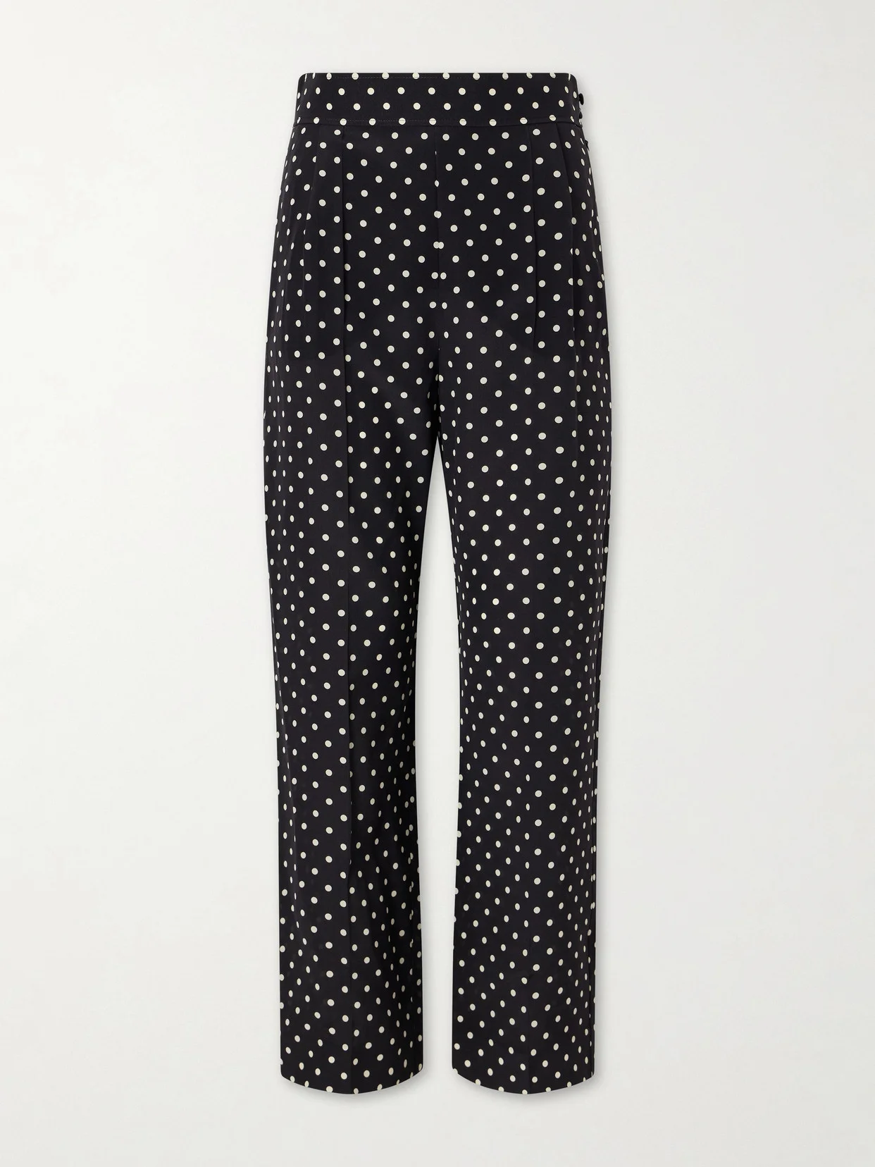 Polka-dot Silk Crepe De Chine Wide-leg Pants - 1