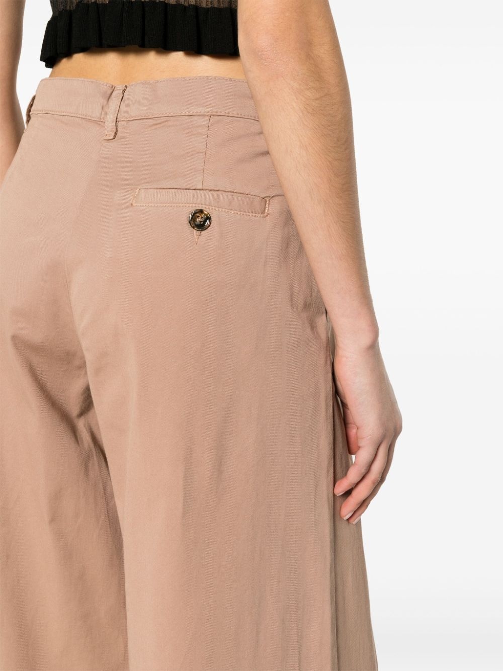 wide-leg cotton trousers - 5