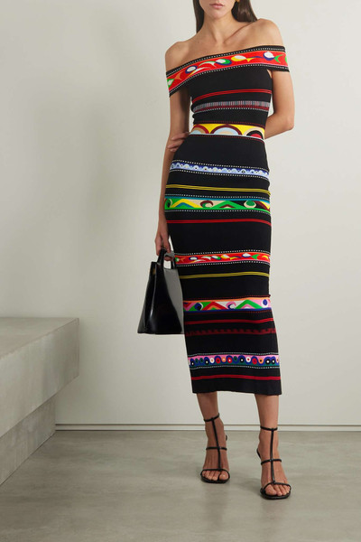 PUCCI Off-the-shoulder jacquard-knit maxi dress outlook