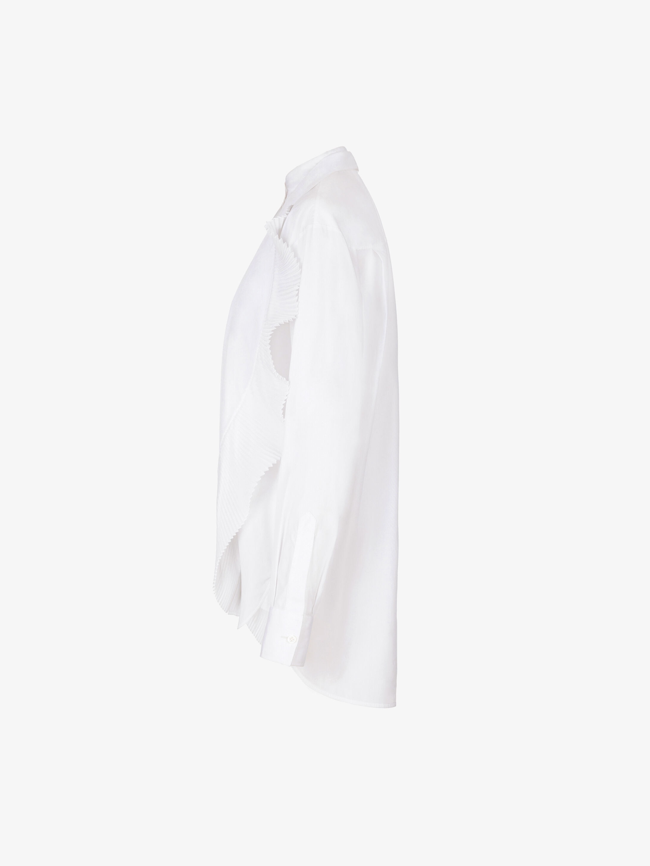 Shirt in poplin with pleated scarf collar - 2