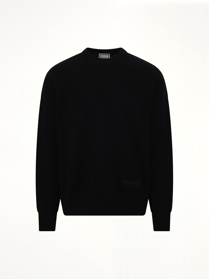 Wooyoungmi Baseball Logo Sweater in Black outlook
