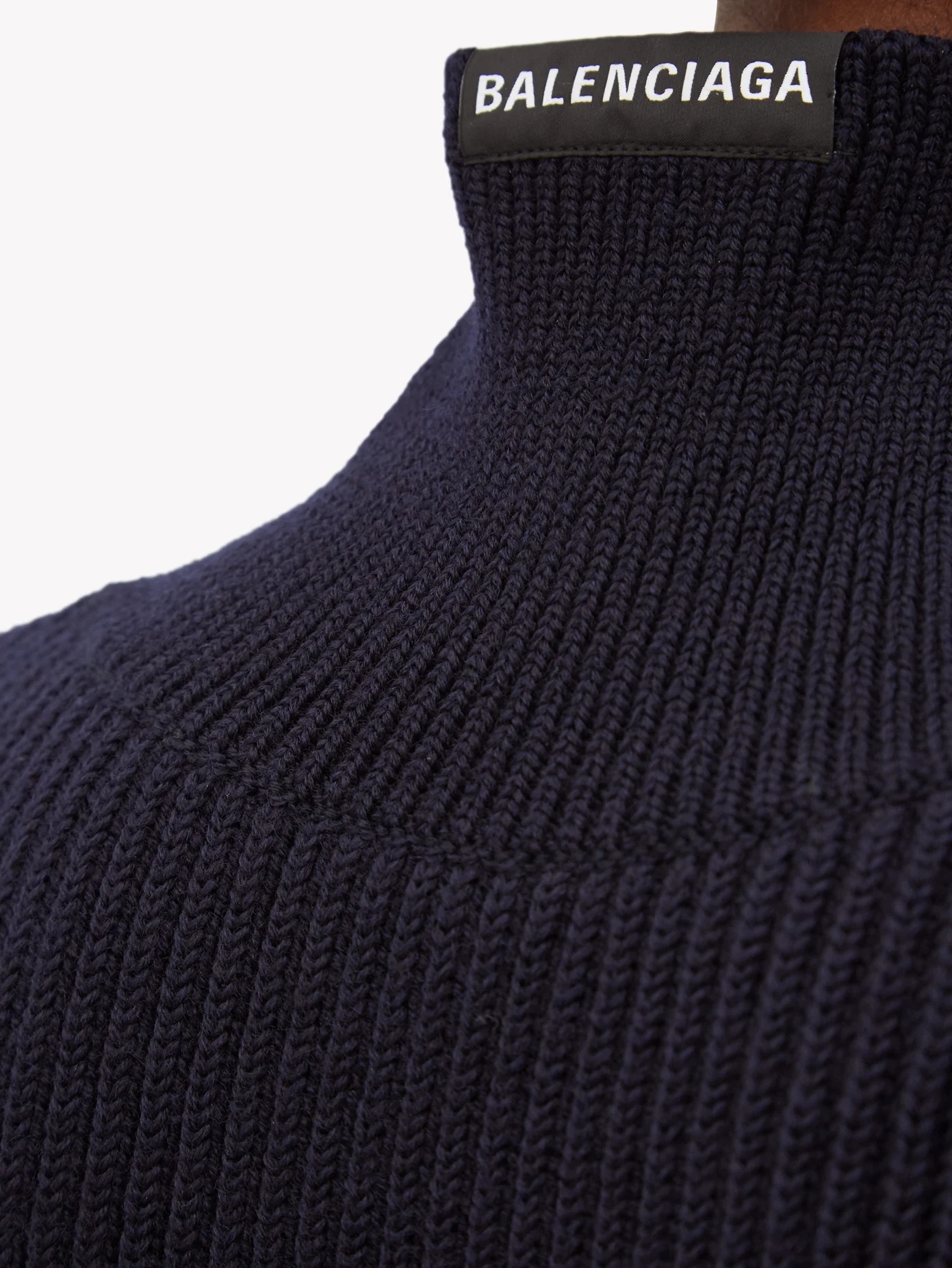 Roll-neck ribbed wool sweater - 4