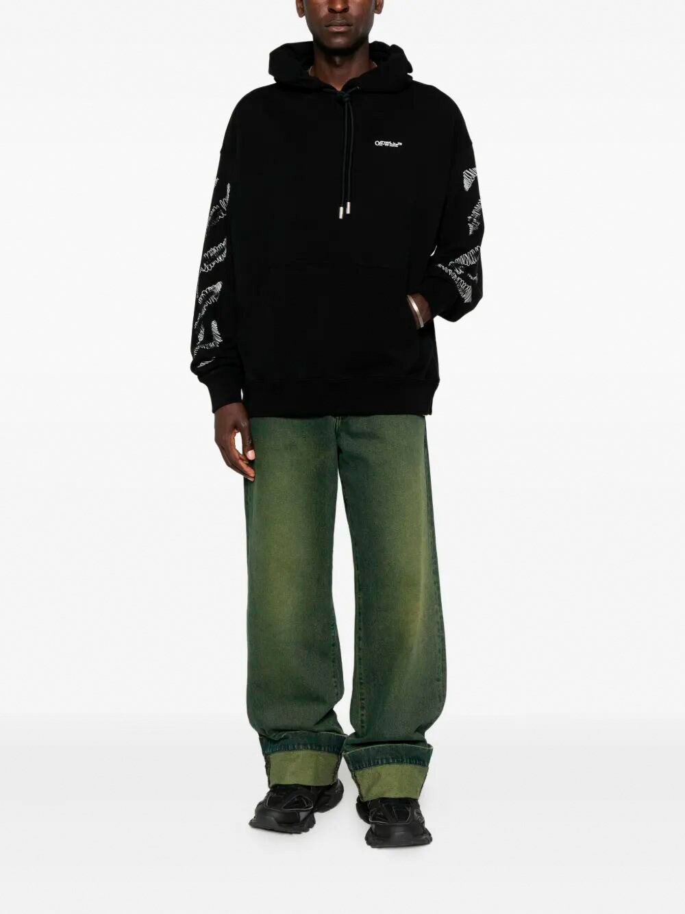 `Scribble Diag Skate` Hoodie - 2