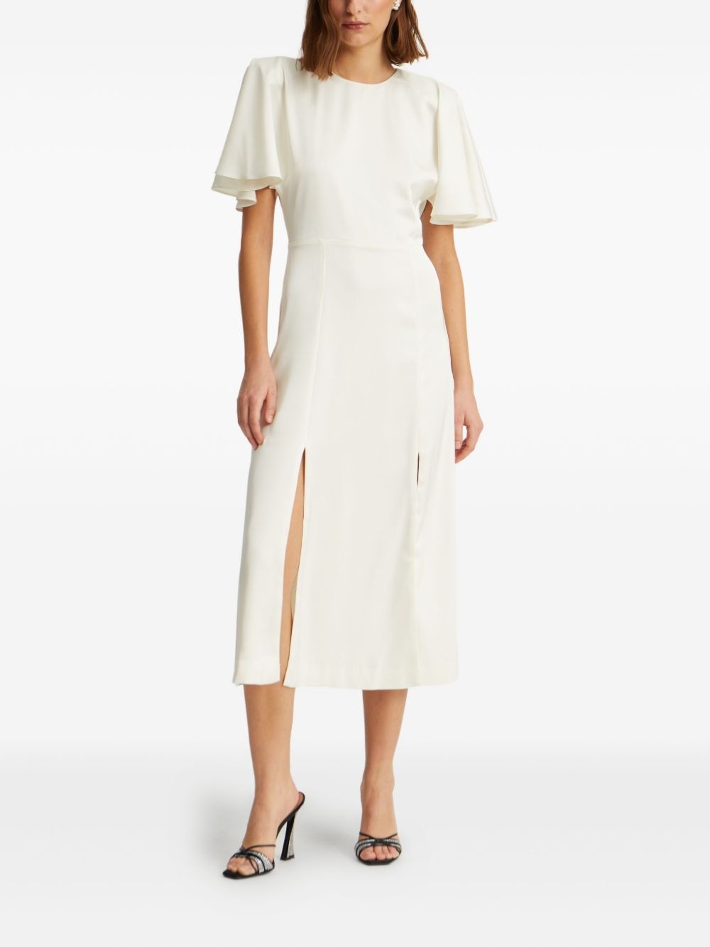 satin slit midi dress - 2