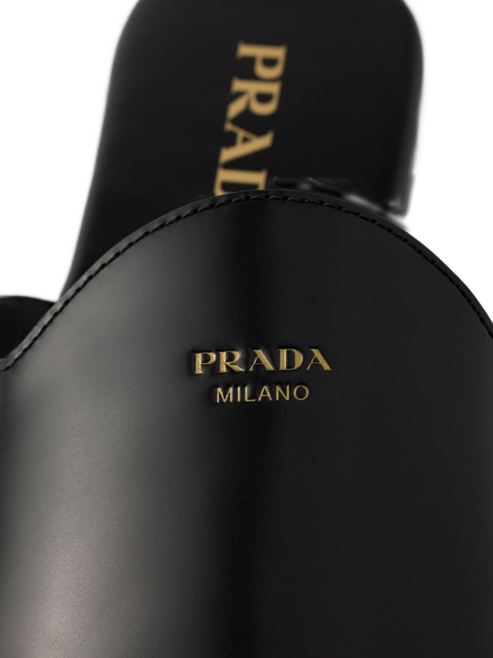 embossed-logo leather mules - 5