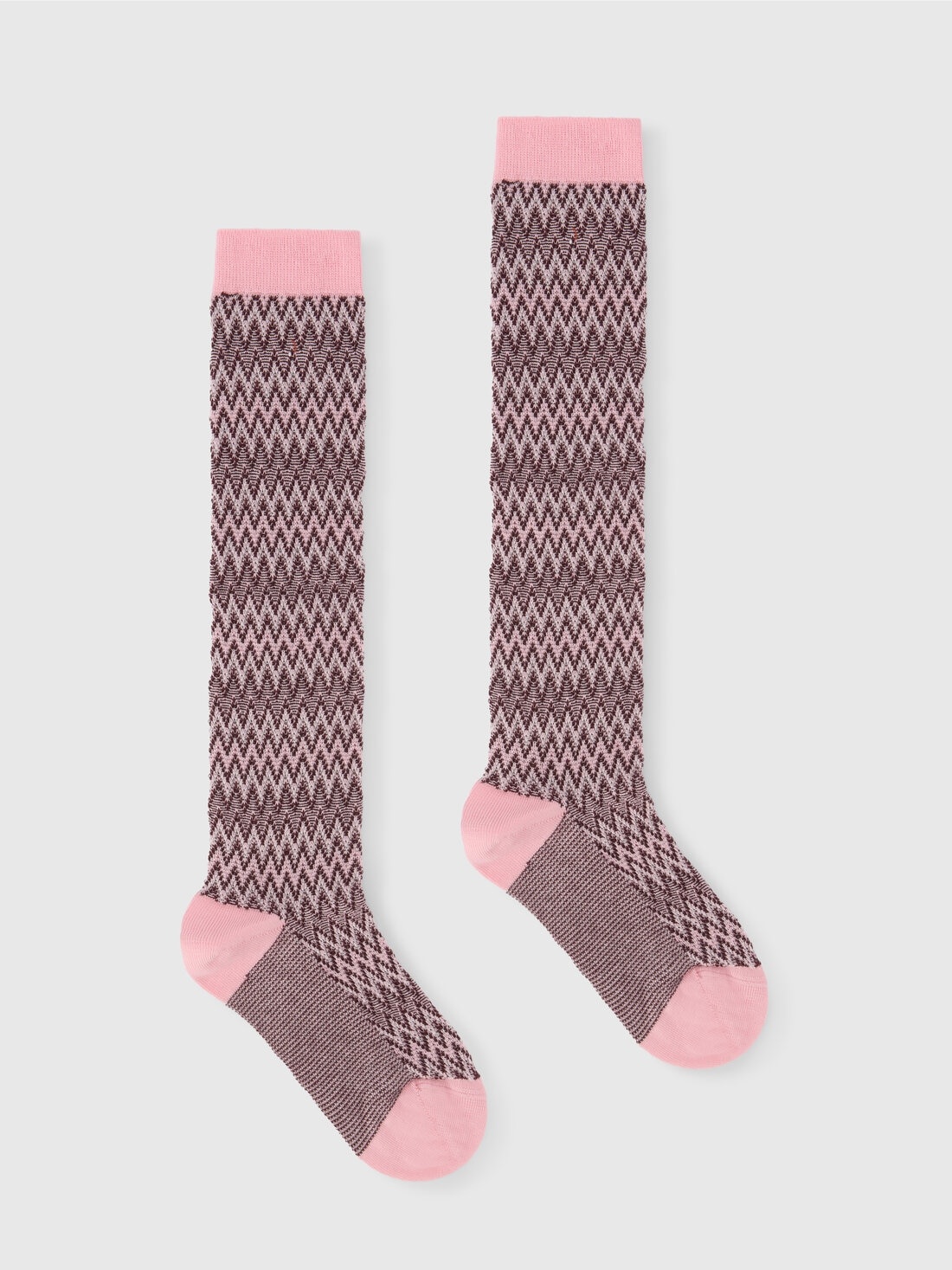 Long zig zag cotton socks - 1