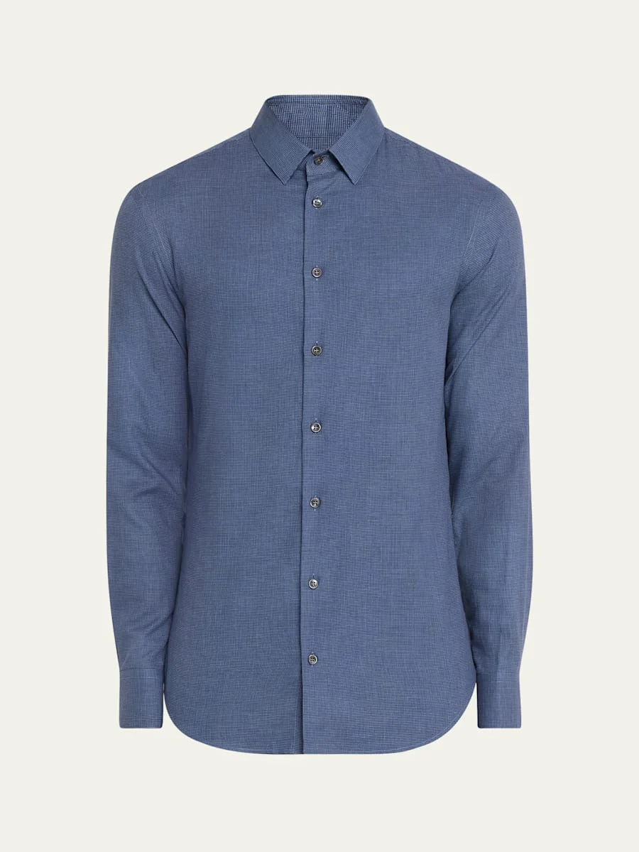 Men's Micro-Houndstooth Sport Shirt - 1