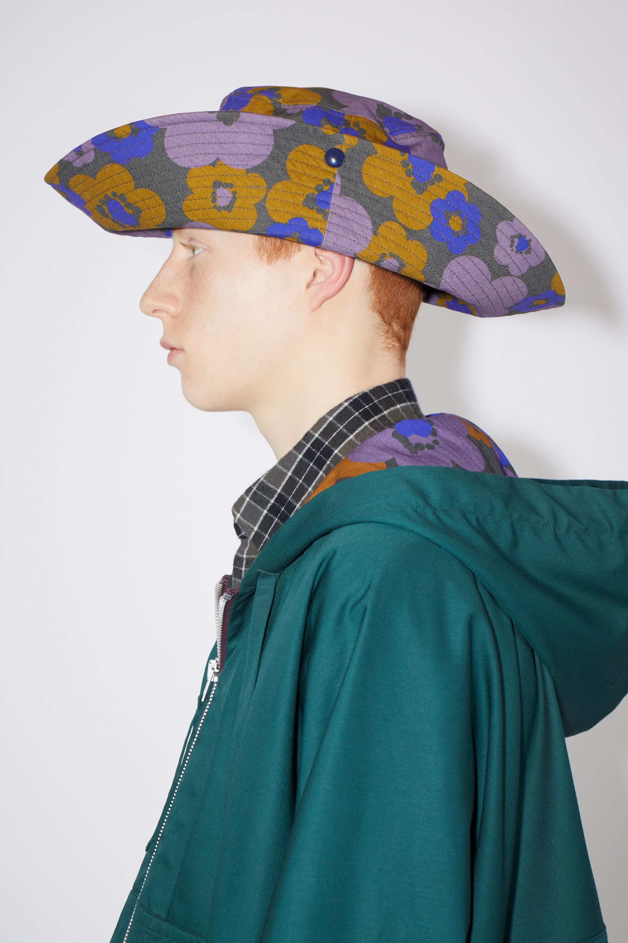 Flower bucket hat - Purple/brown - 5