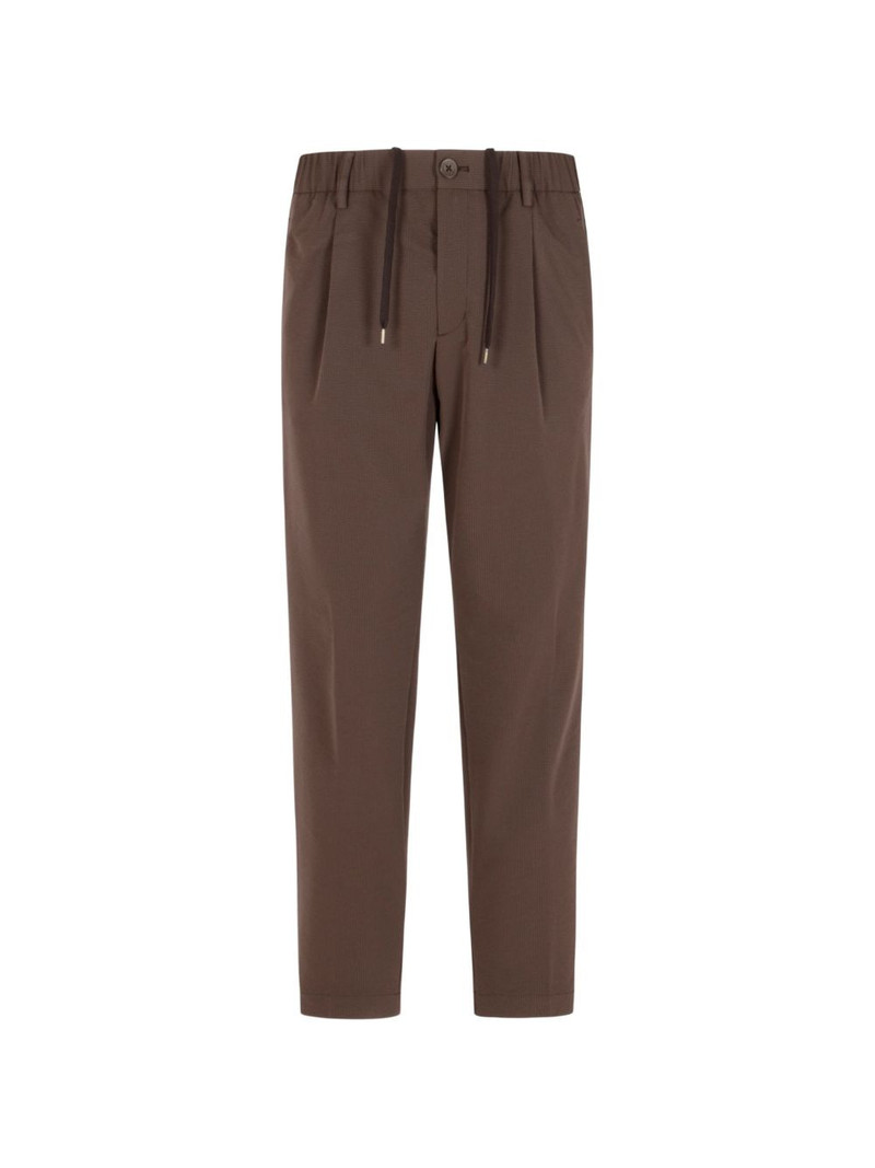 drawstring textured trousers 1