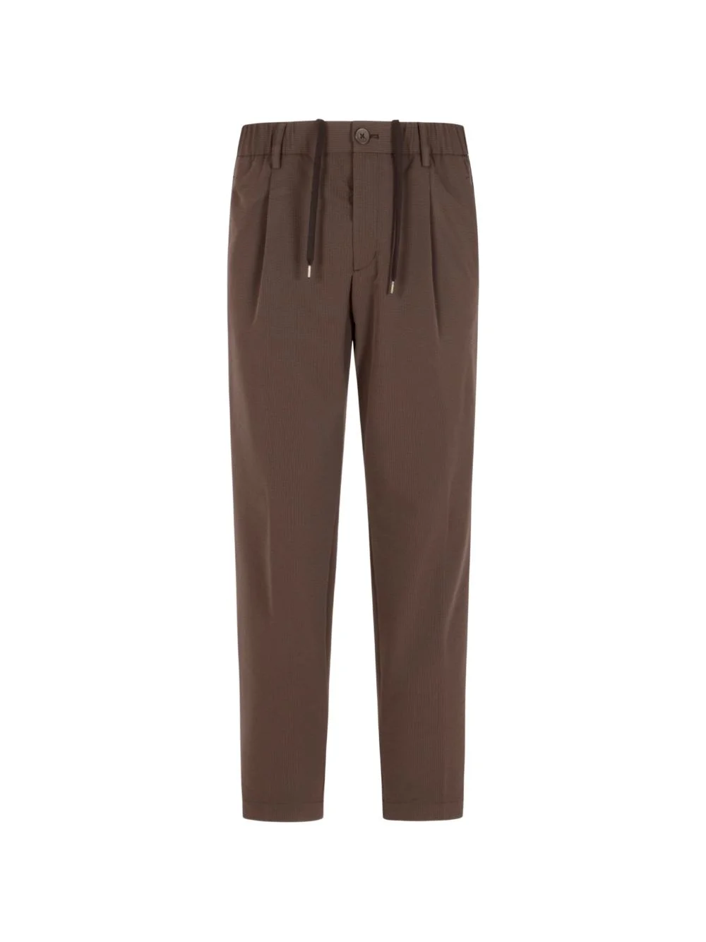 drawstring textured trousers - 1
