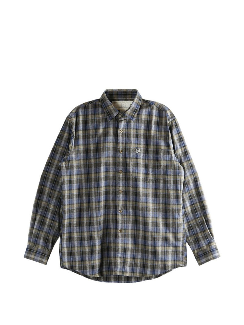 checked button-fastening shirt 1