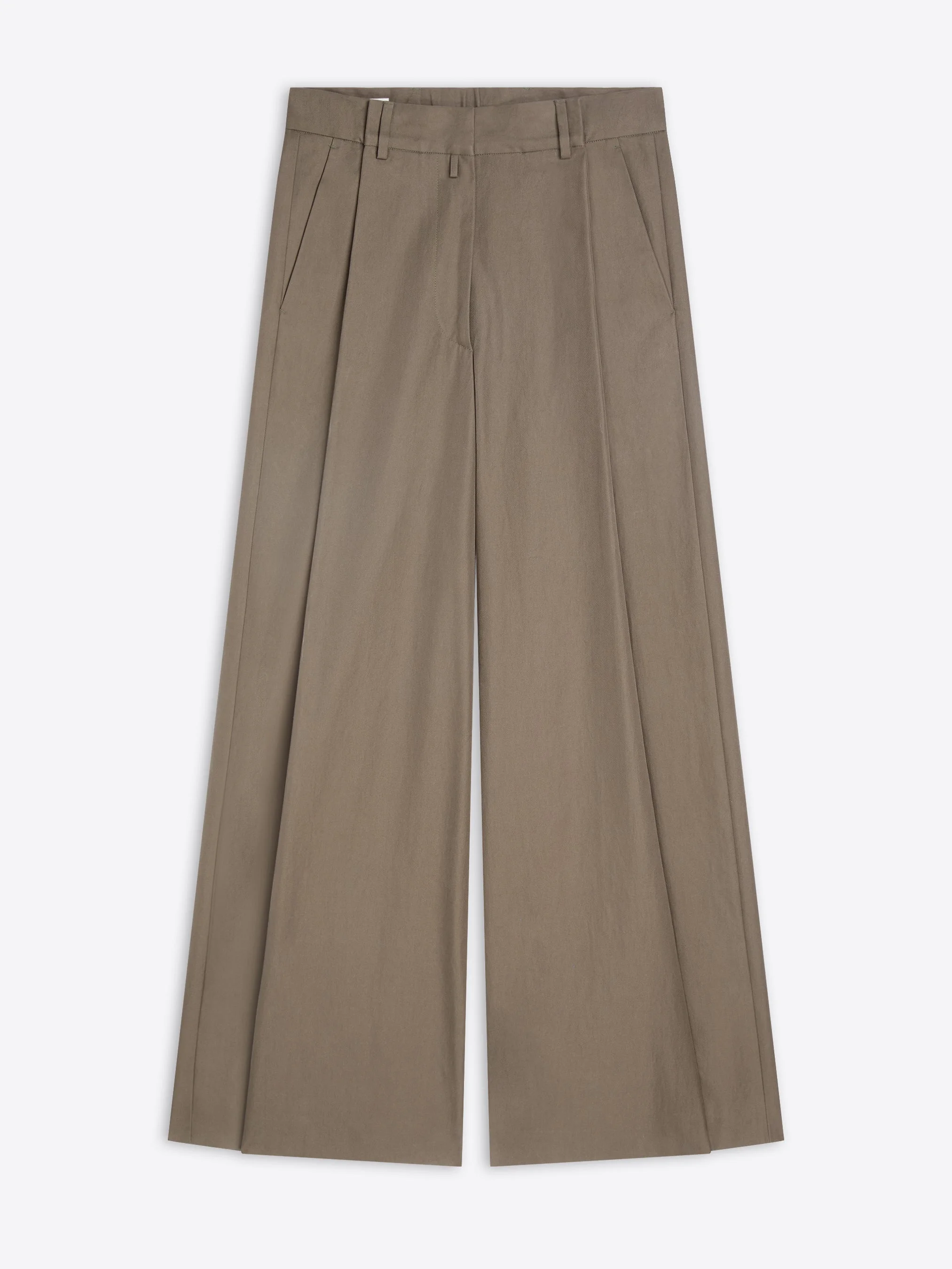 WIDE PLEATED COTTON PANTS - 1