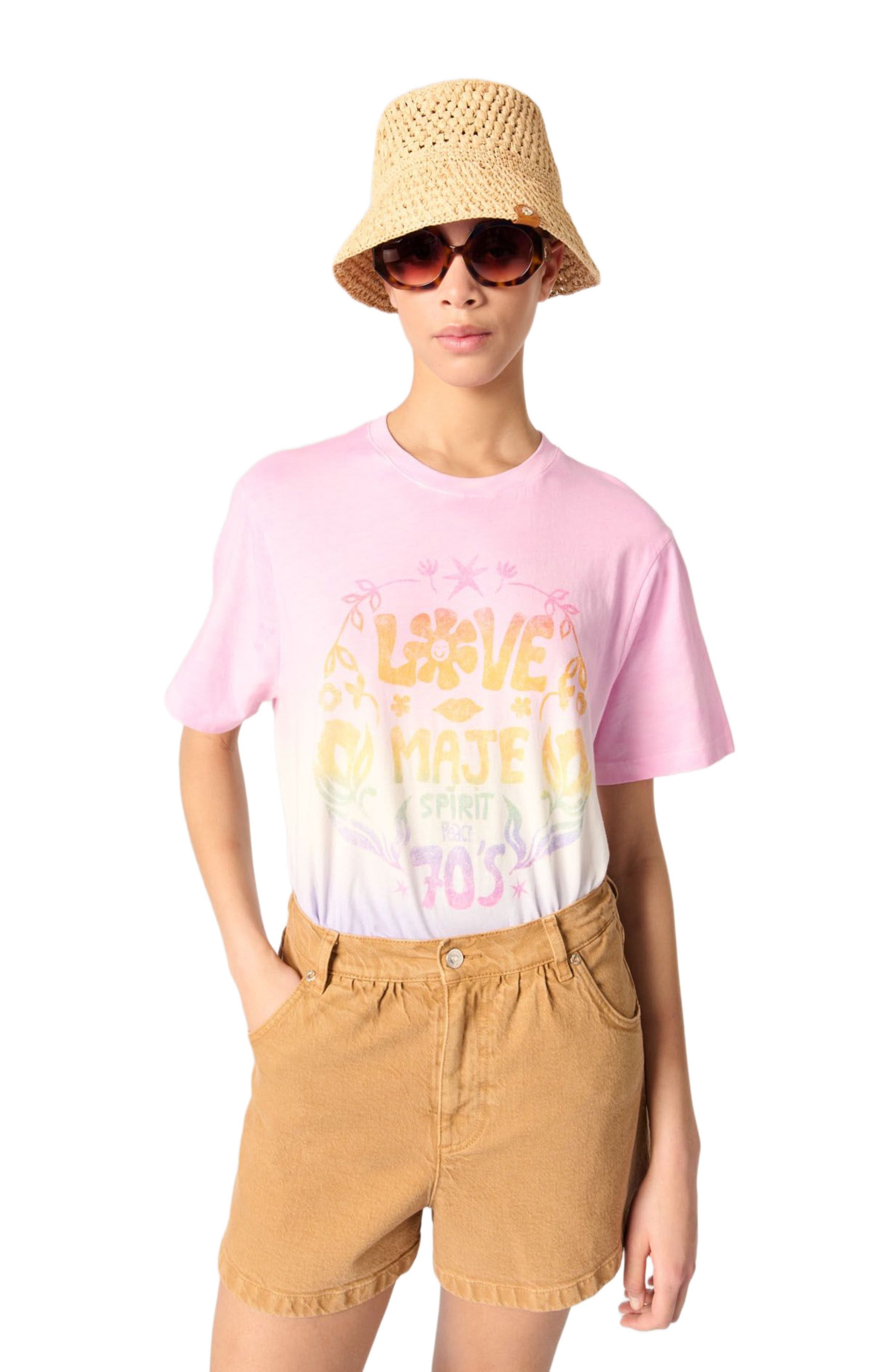maje Printed T-shirt in Pink at Nordstrom - 7