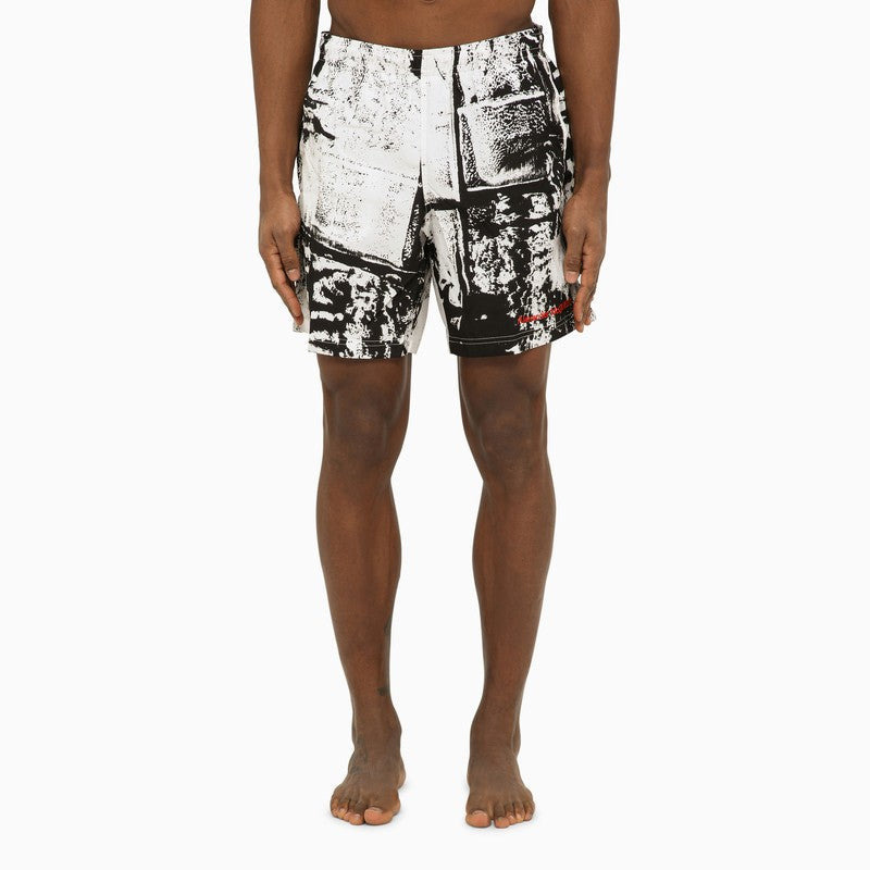 Alexander Mcqueen Abstract Print Swim Shorts With Logo Men - 1