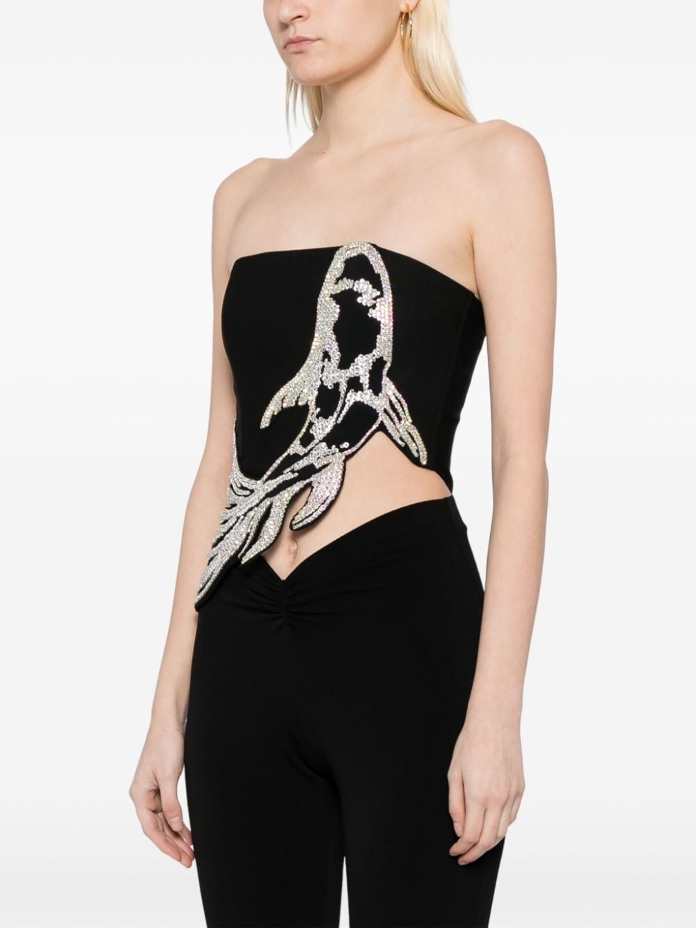Koi Fish-appliquÃ© crop top - 3