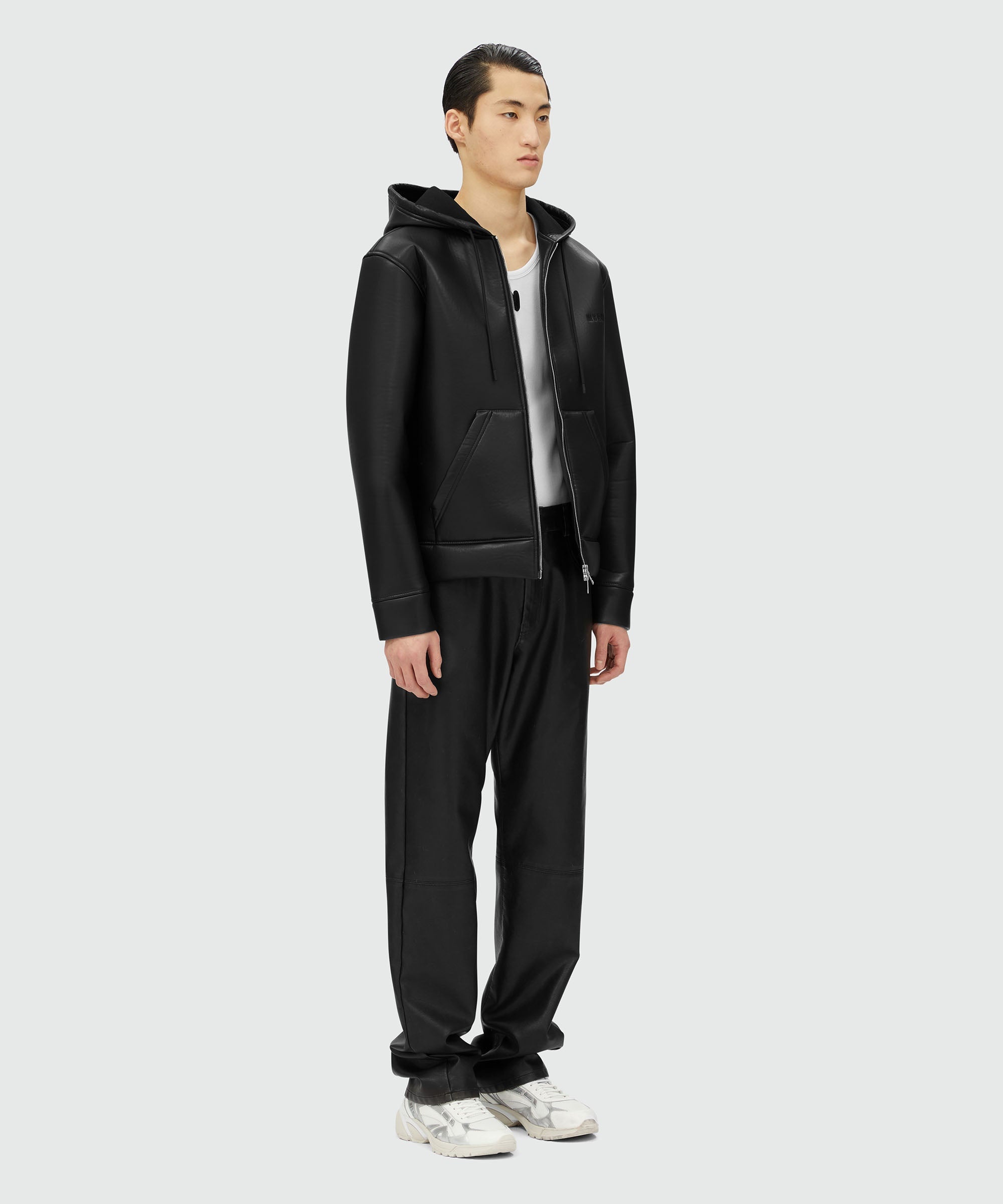 Scuba-effect faux-leather jacket - 4