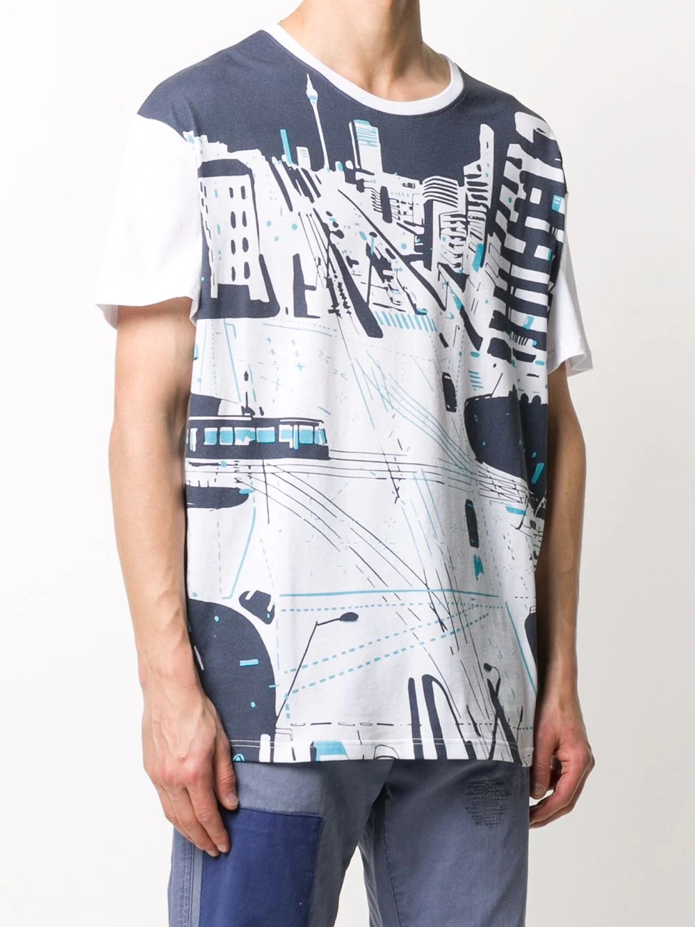 city graphic print T-shirt - 3