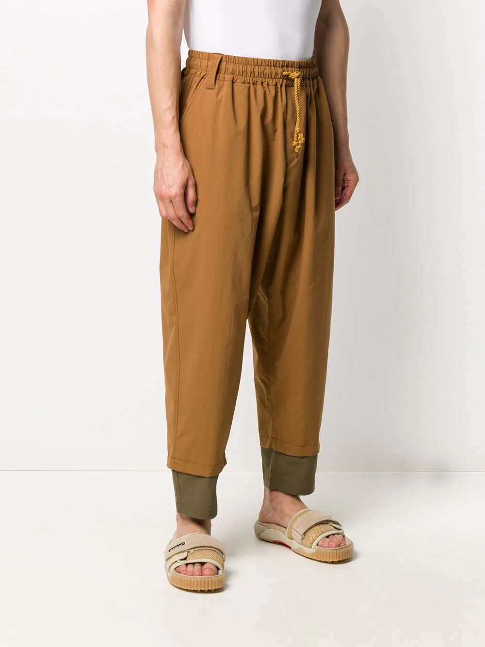 two-tone drop-crotch sarouel trousers - 3