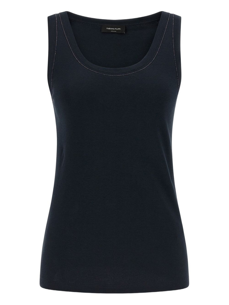 jewel-detail round-neck top 1