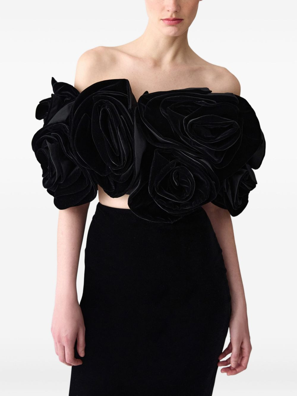 high-waisted velvet skirt - 4