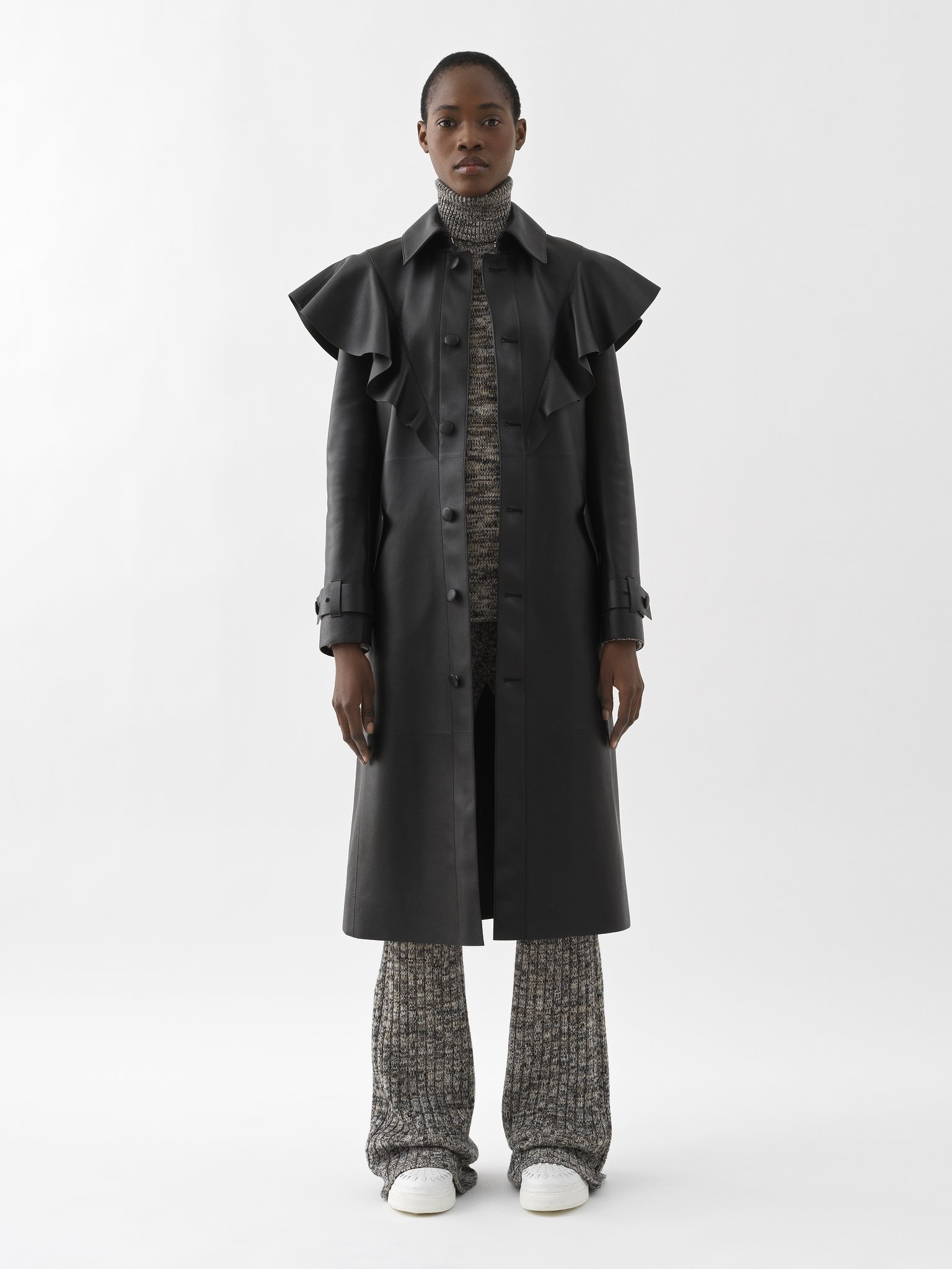 RUFFLED TRENCH COAT - 2