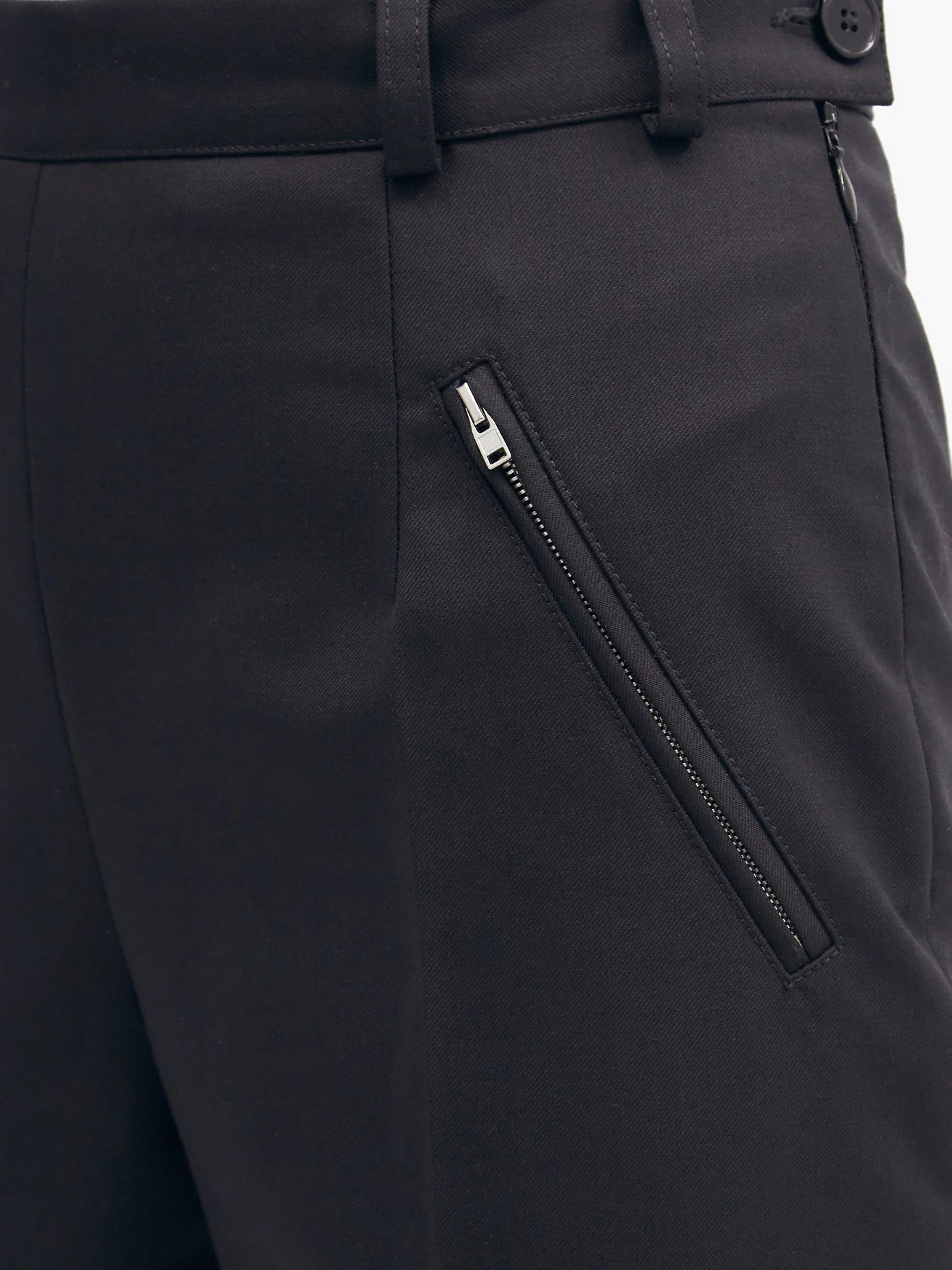 Bar-tack high-rise twill trousers - 2