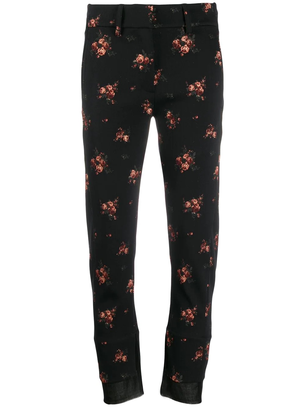 floral print cropped trousers - 1