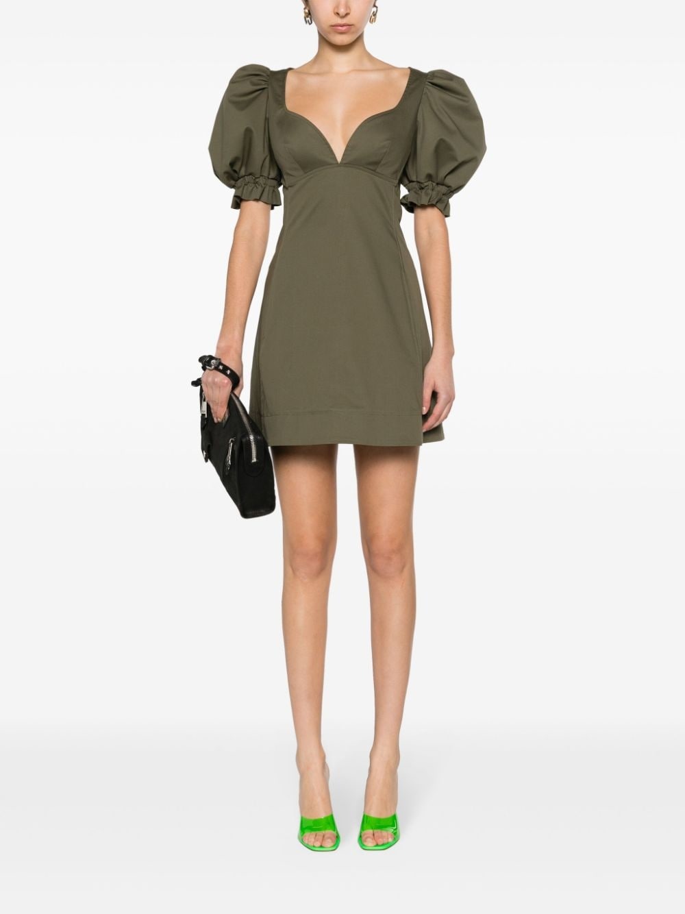 puff-sleeve cotton minidress - 2
