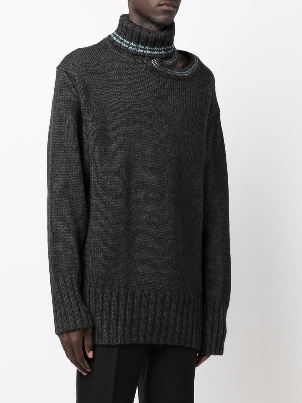 cut-out knitted jumper - 3