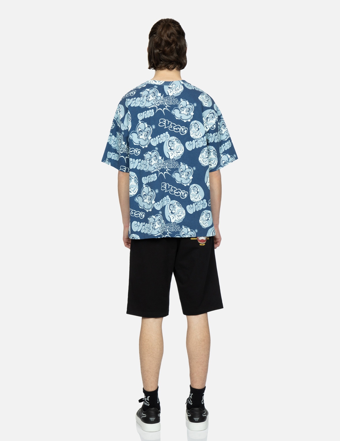 TAIKO DARUMA PRINT SWEAT SHORTS - 5