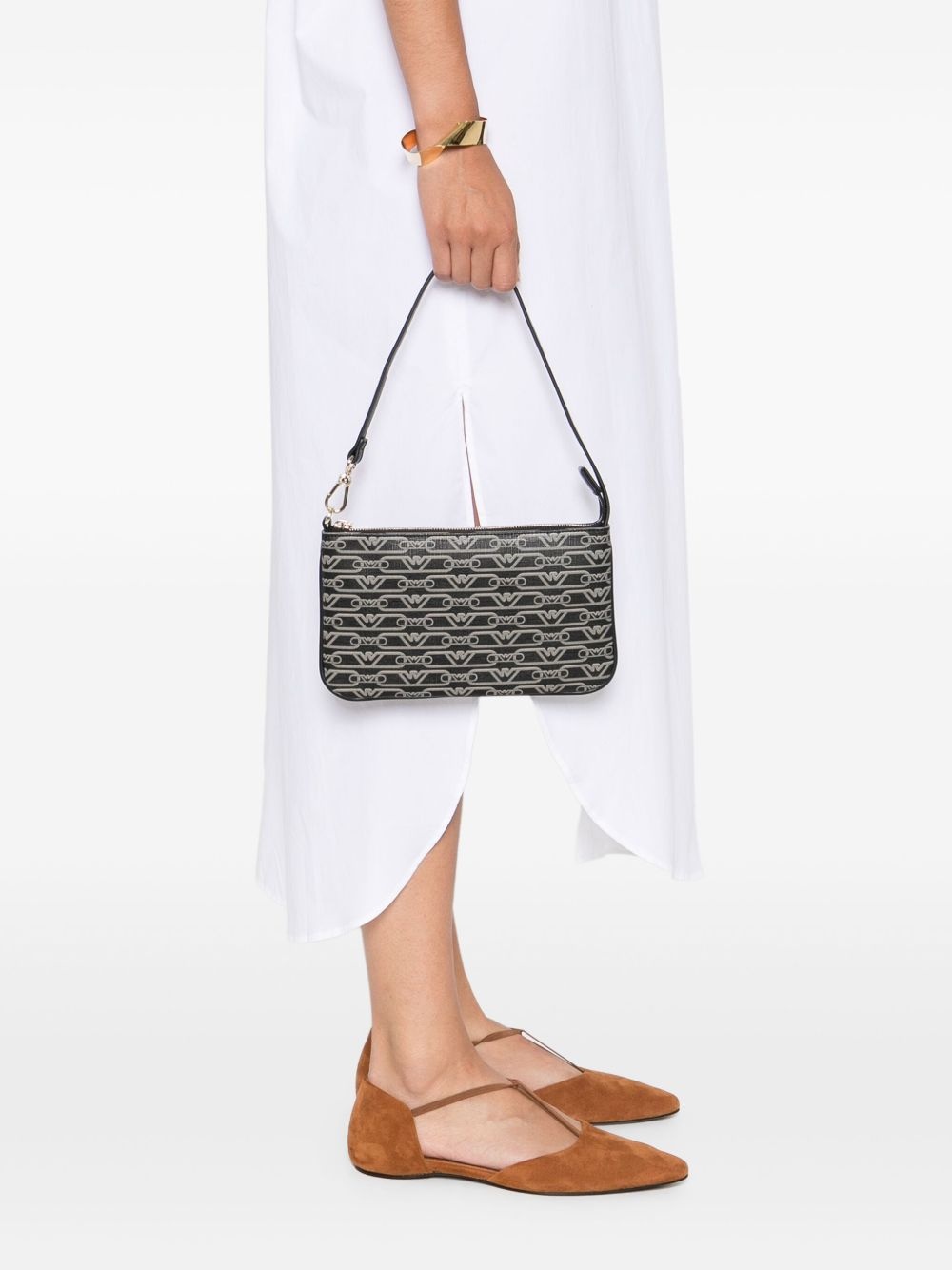 logo-jacquard shoulder bag - 2