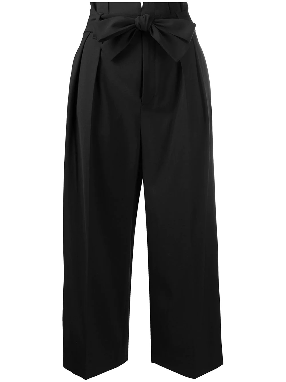 cropped high-waisted pleated trousers - 1