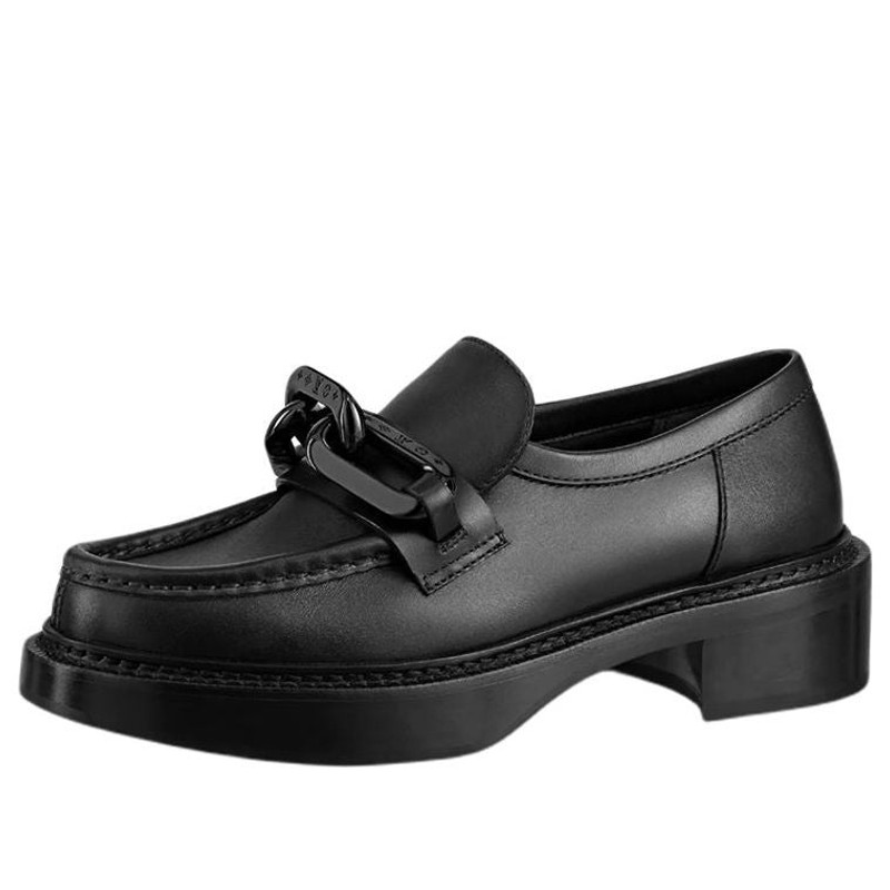 (WMNS) LOUIS VUITTON LV Academy Loafers 'Black with Chain' 1A9R6Y - 1